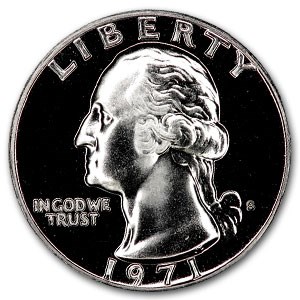 1971-S Washington Quarter Gem Proof 1971-S Washington Quarter Gem Proof